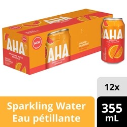 AHA Seltzer Orange + Pamplemousse Fridge Pack Cannettes 12x355.0 ml, 0,16 $/100ml