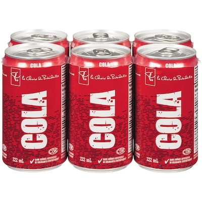 le Choix du Président Mini cola, 6 canettes 222 ml, 0,26 $/100ml