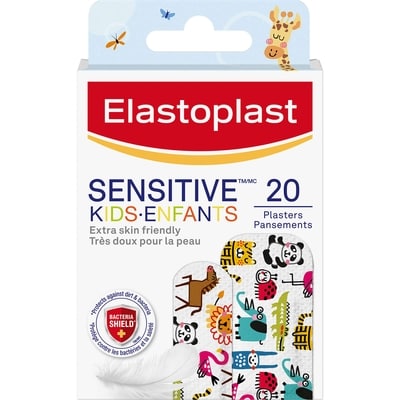 Elastoplast Sensitive Kids Adhesive Bandages, Assorted Shapes 20 ea, $0.30/1ea