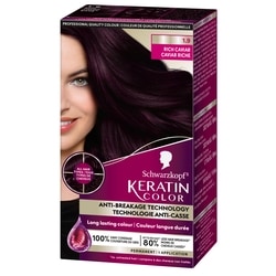 Keratin Color Permanent Hair Color Cream, 1.9 Rich Caviar