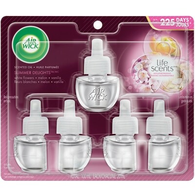 Air Wick Assainisseur d'air à brancher, Recharges d'huiles parfumées, Life Scents : Délices d'été, 5 recharges 5 ea, 4,00 $/1ch
