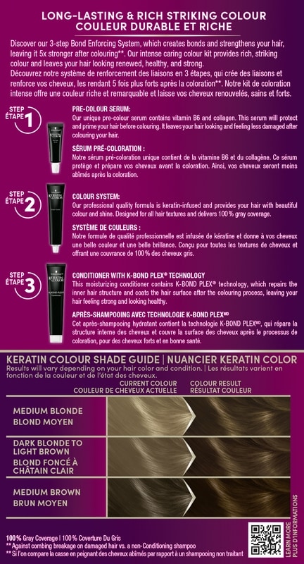 Keratin Color Permanent Hair Color Cream, 6.0 Delicate Praline