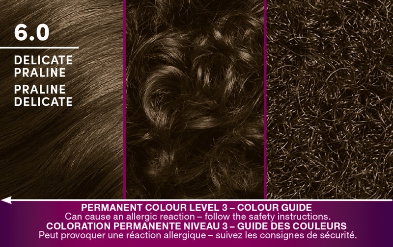Keratin Color Permanent Hair Color Cream, 6.0 Delicate Praline