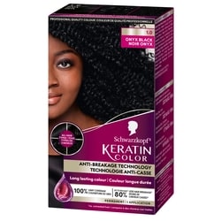 Keratin Color Permanent Hair Color Cream, 1.0 Onyx Black
