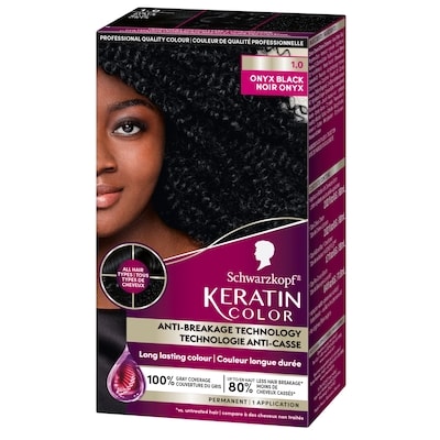 Schwarzkopf Keratin Color Permanent Hair Color Cream, 1.0 Onyx Black 60 ml, $20.00/100ml