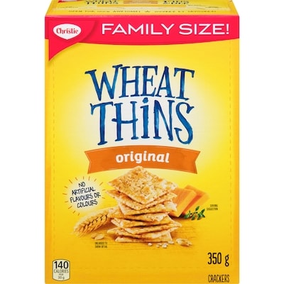 Christie Wheat Thins Original Crackers, Family Size 350 g, $1.51/100g