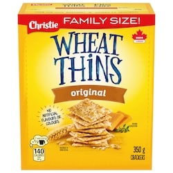 Christie Wheat Thins Original Crackers, Family Size 350 g, $1.14/100g