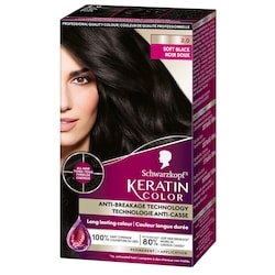 Keratin Color Permanent Hair Color Cream, 2.0 Soft Black