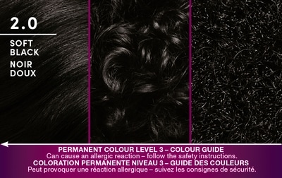 Keratin Color Permanent Hair Color Cream, 2.0 Soft Black