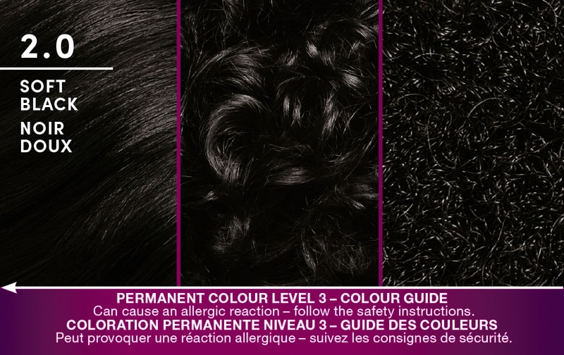 Keratin Color Permanent Hair Color Cream, 2.0 Soft Black