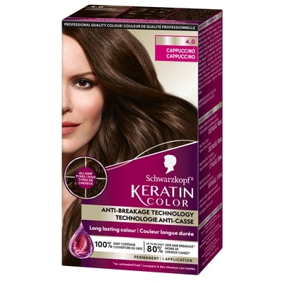 Schwarzkopf Keratin Color – Crème colorante permanente pour cheveux – Cappuccino 4.0 60 ml, 29,15 $/100ml