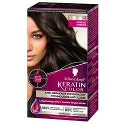 Keratin Color Permanent Hair Color Cream, 3.0 Espresso