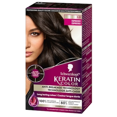 Schwarzkopf Keratin Color – Crème colorante permanente pour cheveux – Expresso 3.0 60 ml, 30,82 $/100ml
