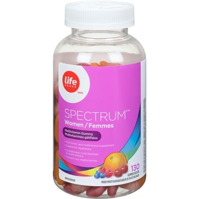 Life Brand Spectrum Multivitamin Gummy for Women Mixed Fruit Flavour, 130 Gummies 130 ea, $0.12/1ea