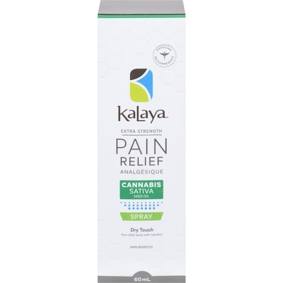 Kalaya Spray Extra Strength Pain Relief Cannabis Sativa Seed Oil 60 ml, $28.32/100ml