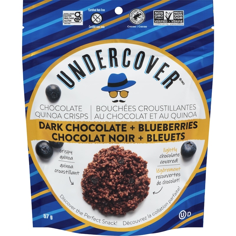 Quinoa Crisps, Dark Chocolate & Blueberries