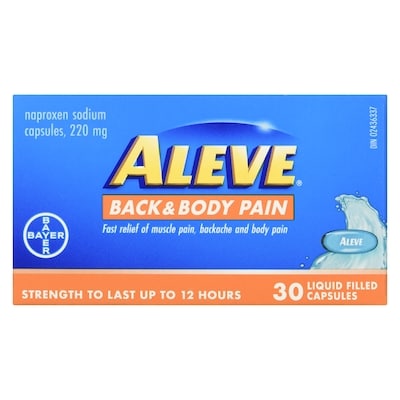 Back and Body Pain Relief Liquid Gels, Up to 12 Hour Relief