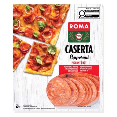 Roma Pepperoni Caserta Hot Sliced 375 g, $2.40/100g