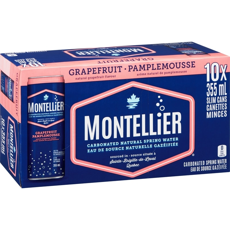 Carbonated Natural Spring Water with Grapefruit Flavour, 10 Pack