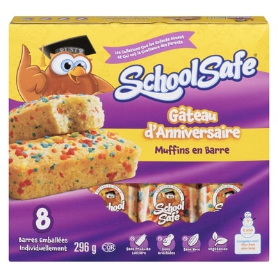 School Safe Barres Muffin Gâteau D'Anniversaire 296 g, 1,69 $/100g