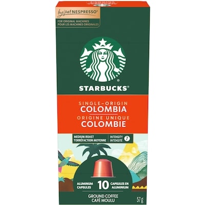 Starbucks Par Nespresso Café D'Origine Unique Colombie 57 g, 19,28 $/100g