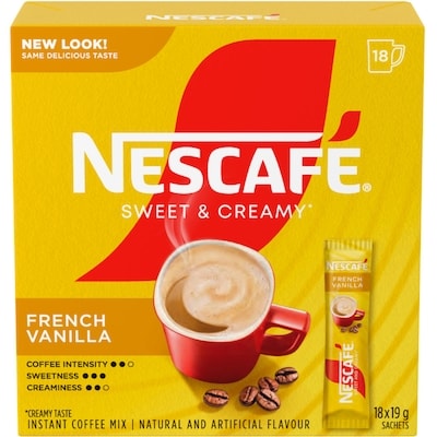 Nestlé Mélange à café instantané Crémeux et sucré Vanille française 351 g, 2,22 $/100g