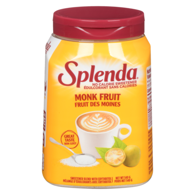Splenda No Calorie Granulated Monk Fruit Sweetener Jar 540 g, $2.41/100g