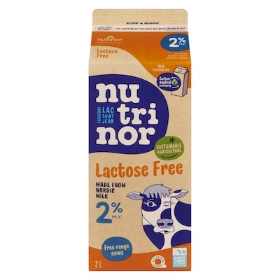 Nutrinor Made From Nordic Milk Lactose Free 2% M.F. 2 l, $0.36/100ml