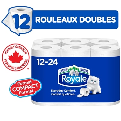 Royale Original papier hygiénique, 12 équivalant à 24 rouleaux, 242 feuilles / roul 12 ea, 1,17 $/1ch
