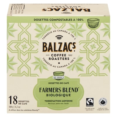 Balzac’s Torréfaction Marbrée Vif Complexe Dosettes De Café 189 g, 11,11 $/100g
