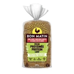 Bon Matin Miche protéinée sans sucre, sans gras ajoutés 600 g, 0,80 $/100g