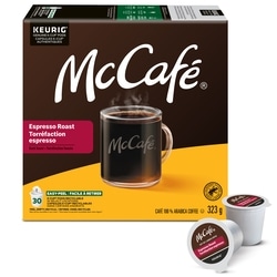 McCafé Capsules K-Cup de café Espresso de qualité supérieure McCafé, torréfaction foncée, 30 unités 30 ea, 0,83 $/1ch
