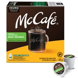 McCafé McCafé Torréfaction Supérieure Moyenne Noire Décaféiné Capsules De Café K-Cup, 30 Unités, Provenant De Sources Éthiques, Pour Les Cafetières Keurig 30 ea, 0,97 $/1ch