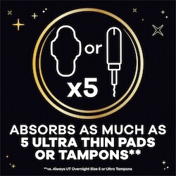 Always ZZZ Overnight Disposable Period Underwear for Women Sz L