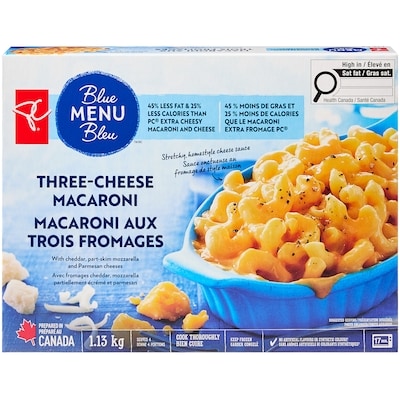 PC Menu Bleu Macaroni aux trois fromages 1.13 kg, 1,02 $/100g