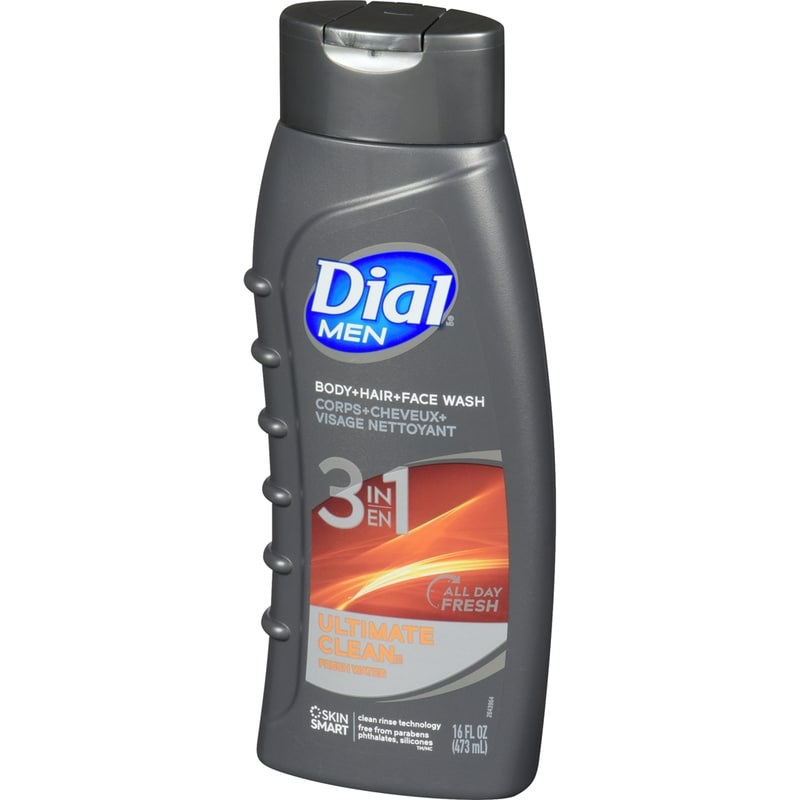 Men 3in1 Body, Hair and Face Wash, Ultimate Clean, Amber Wood Scent