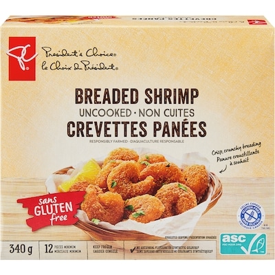 President's Choice Breaded Shrimp Gluten Free 340 g, $2.64/100g