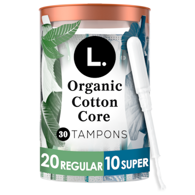 L. Tampons Regular/Super Absorbency, Made with Organic Cotton, 30 CT 30 ea, $0.55/1ea