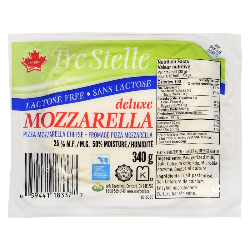Pizza Mozzarella Cheese Deluxe Mozzarella 25 % M.F., Lactose Free
