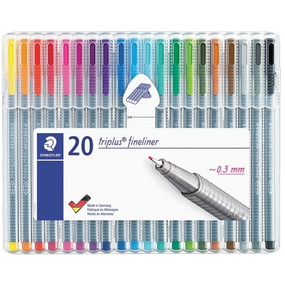 Staedtler Triplus Fineliner Point Pens, 0.3 mm, 20 Pack, Assorted  1 ea, $23.00/1ea