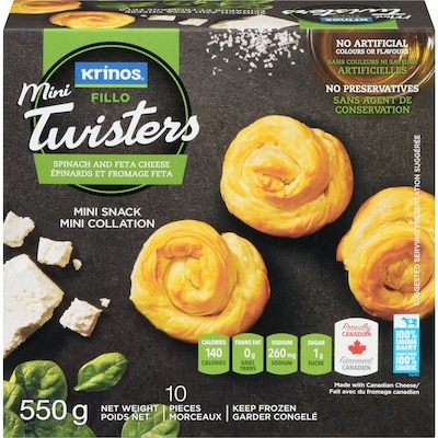 Krinos Fillo Twisters Spinach 550 g, $1.33/100g