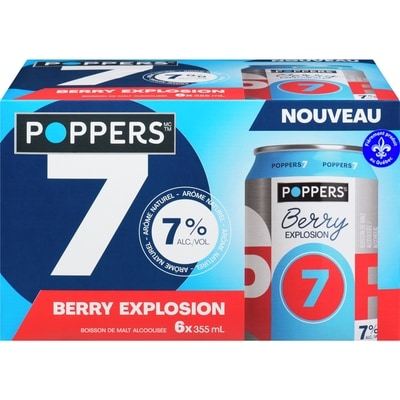 Poppers Boisson de malt alcoolisée (Pièce d’identité requise au moment du ramassage) 6x355.0 ml, 0,66 $/100ml