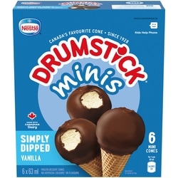 Nestlé Minis Simply Dipped Vanilla Frozen Dessert Cones 378 ml, $2.25/100ml