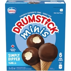 Nestlé Cornets de dessert glacé minis simplement trempé vanille 378 ml, 2,25 $/100ml