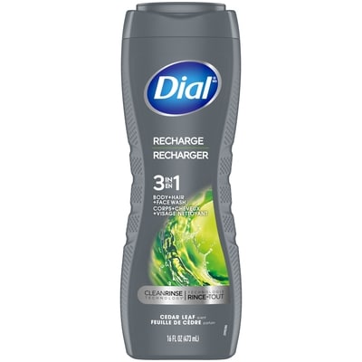 Dial Men 3in1 Body, Hair and Face Wash, Recharge, Cedar Leaf Scent 473 ml, $1.27/100ml