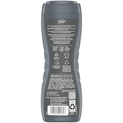 Men Nettoyant 3 en 1 pour le corps, les cheveux et le visage, recharger, parfum feuille de cèdre