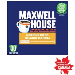 Maxwell House Dosettes de café Mélange matinal compostables à 100 % 285 g, 8,07 $/100g