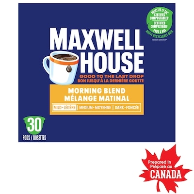 Maxwell House Dosettes de café Mélange matinal compostables à 100 % 285 g, 7,37 $/100g