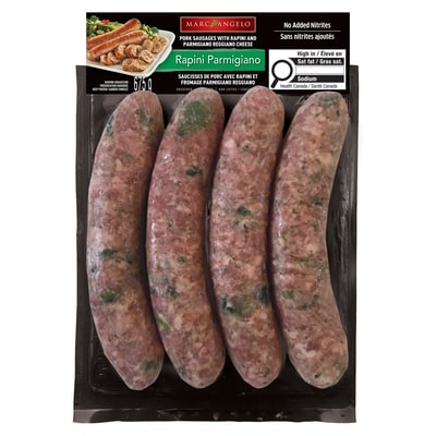 Marc Angelo Saucisses de porc Rapini et Parmigiano Reggiano 675 g, 1,41 $/100g
