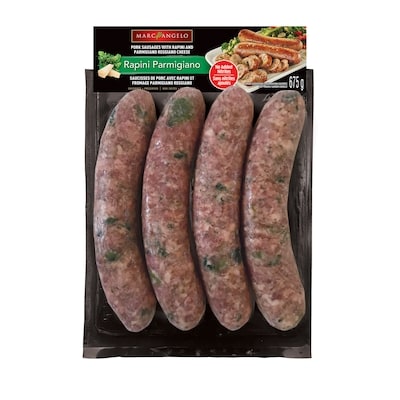 Marc Angelo Saucisses de porc Rapini et Parmigiano Reggiano 675 g, 1,48 $/100g